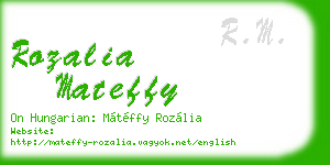 rozalia mateffy business card