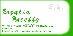 rozalia mateffy business card